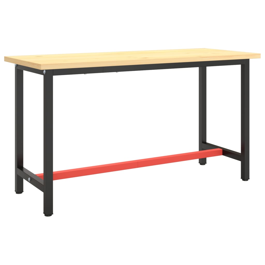 Telaio Banco da Lavoro Nero e Rosso Opaco 140x50x79 cm Metallocod mxl 120983