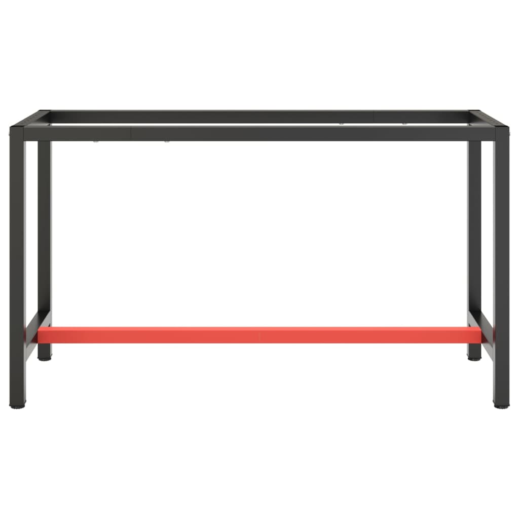 Telaio Banco da Lavoro Nero e Rosso Opaco 140x50x79 cm Metallocod mxl 120983