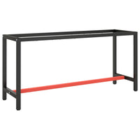 Telaio Banco da Lavoro Nero e Rosso Opaco 170x50x79 cm Metallo 151452