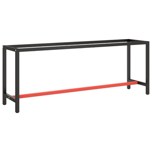 Telaio Banco da Lavoro Nero e Rosso Opaco 210x50x79 cm Metallo cod mxl 77940