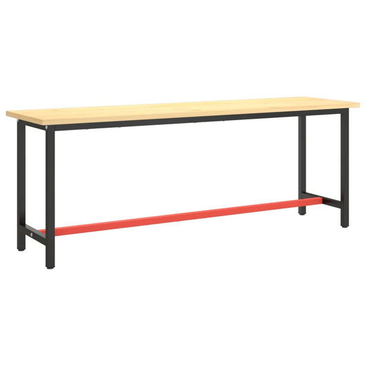 Telaio Banco da Lavoro Nero e Rosso Opaco 210x50x79 cm Metallo 151454