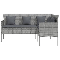 Set Mobili 5 pz Divano a L con Cuscini in Polyrattan Grigio cod mxl 49381