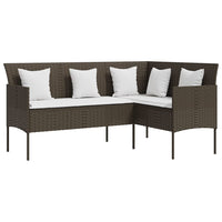 Set Divano a L con Cuscini 5 pz Marrone in Polyrattan 318580