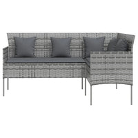 Divano a Forma di L con Cuscini in Polyrattan Grigio cod mxl 63076