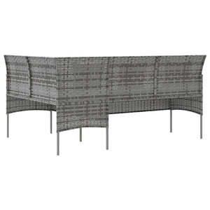 Divano a Forma di L con Cuscini in Polyrattan Grigio cod mxl 63076