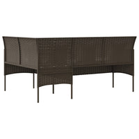 Divano a Forma di L con Cuscini in Polyrattan Marrone 318586