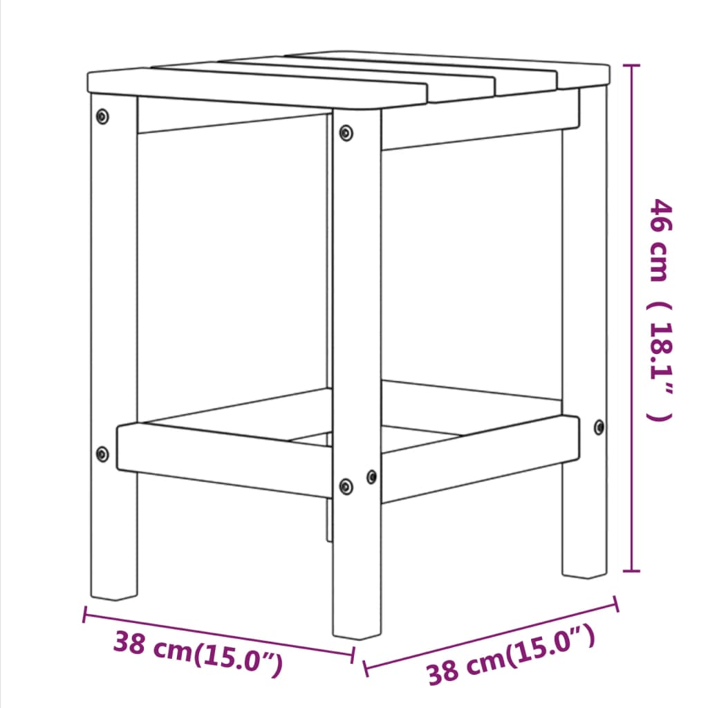 Tavolo da Giardino Adirondack Marrone 38x38x46 cm HDPE cod mxl 54196