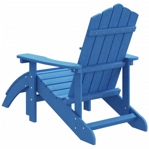 Sedia da Giardino Adirondack con Poggiapiedi Blu Acqua HDPE cod mxl 16623