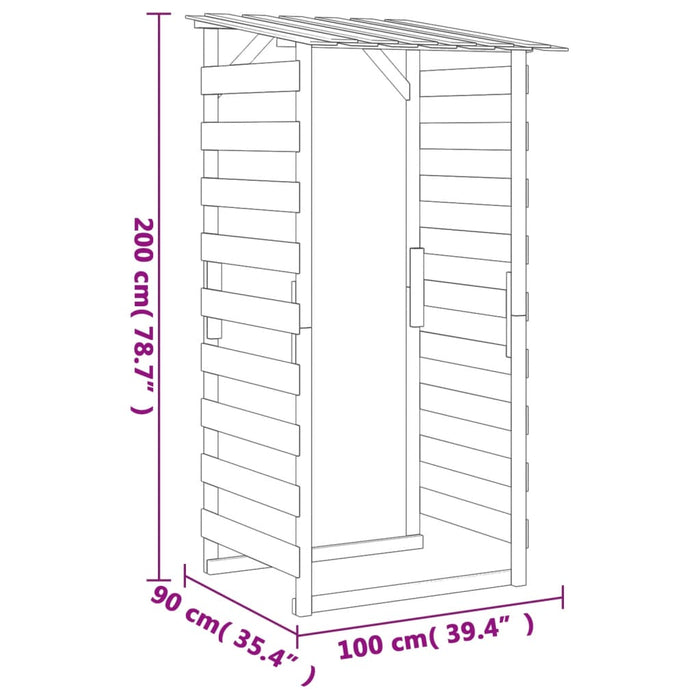 Pergola con Tetto 100x90x200 cm in Legno di Pino Impregnato cod mxl 72593