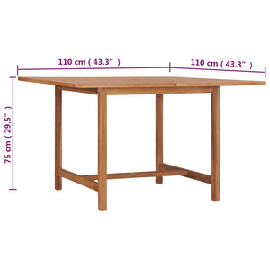 Tavolo Pranzo da Giardino Ø110x110x75 cm Legno Massello di Teak 318477