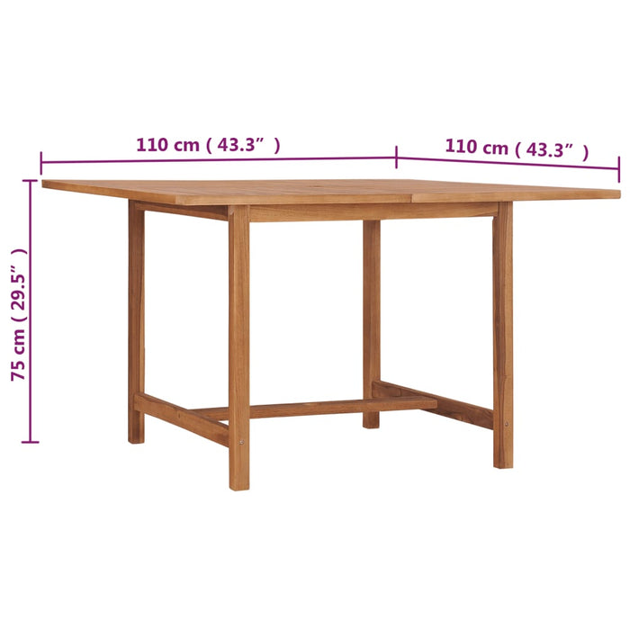 Tavolo Pranzo da Giardino Ø110x110x75 cm Legno Massello di Teak 318477