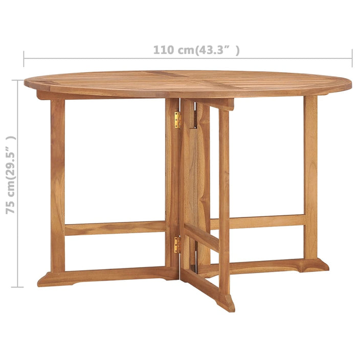 Tavolo da Giardino Pieghevole Ø110x75 cm in Massello di Teak cod mxl 48238