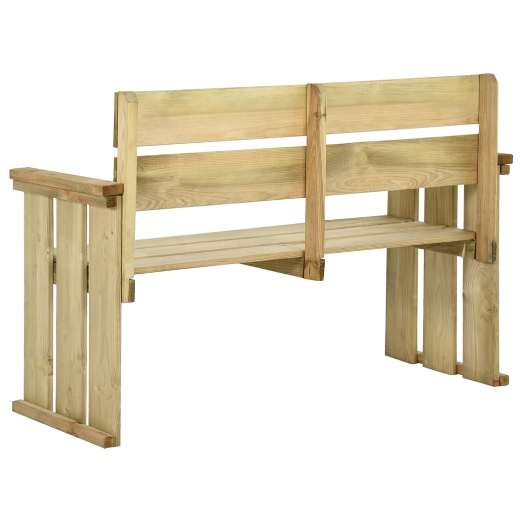 Panchina da Giardino 121 cm in Legno di Pino Impregnato cod mxl 46114