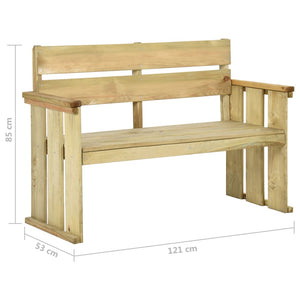 Panchina da Giardino 121 cm in Legno di Pino Impregnato cod mxl 46114