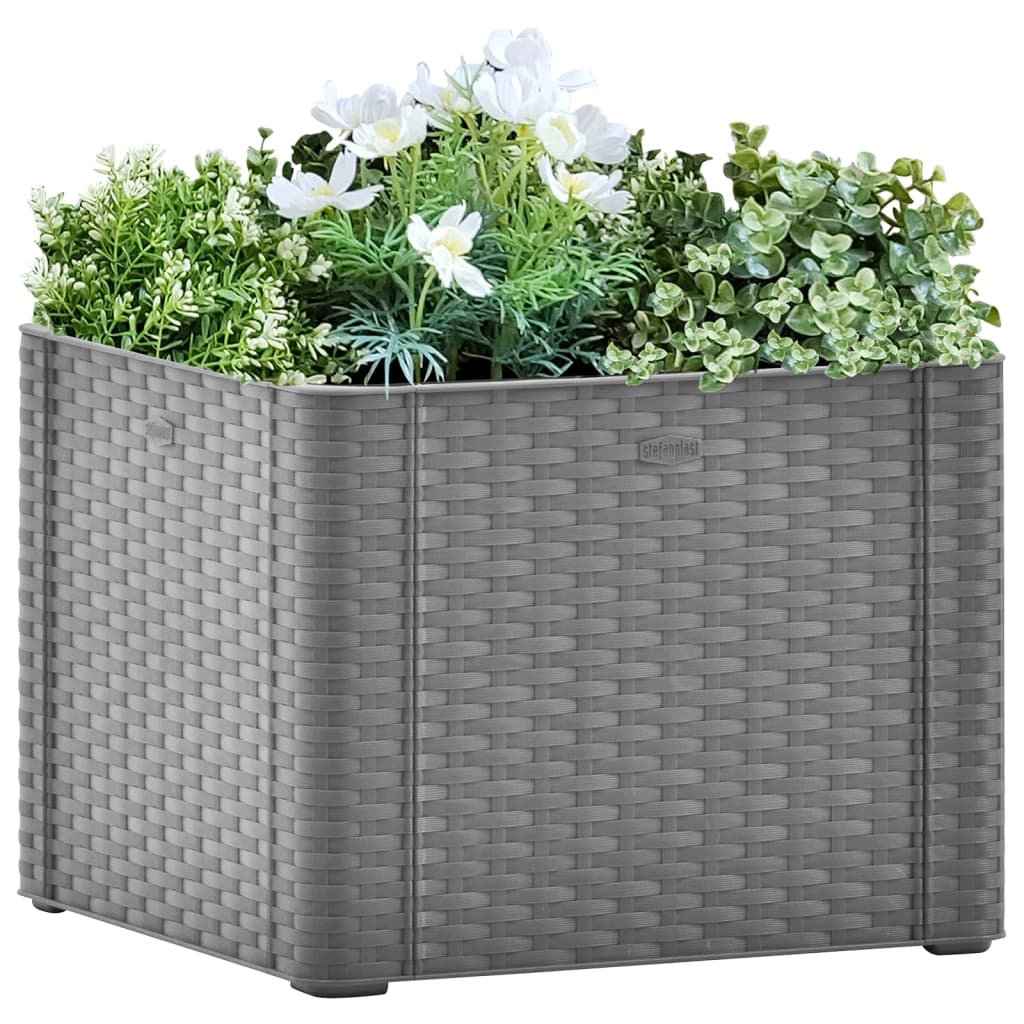 Aiuola Rialzata Giardino Sistema Irrigazione Grigia 43x43x33 cm 317575