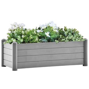 Letto Rialzato da Giardino in PP Grigio Pietra 100x43x35 cm 317580