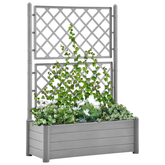 Fioriera da Giardino e Graticcio 100x43x142 cm PP Grigio Pietra cod mxl 50445