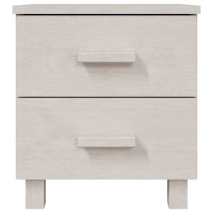 Comodino HAMAR Bianco 40x35x44,5 cm in Legno Massello di Pino 340405