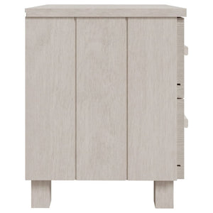 Comodino HAMAR Bianco 40x35x44,5 cm in Legno Massello di Pino 340405