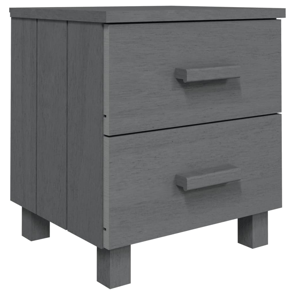 Comodino HAMAR Grigio Scuro 40x35x44,5 cm in Legno di Pino 340406