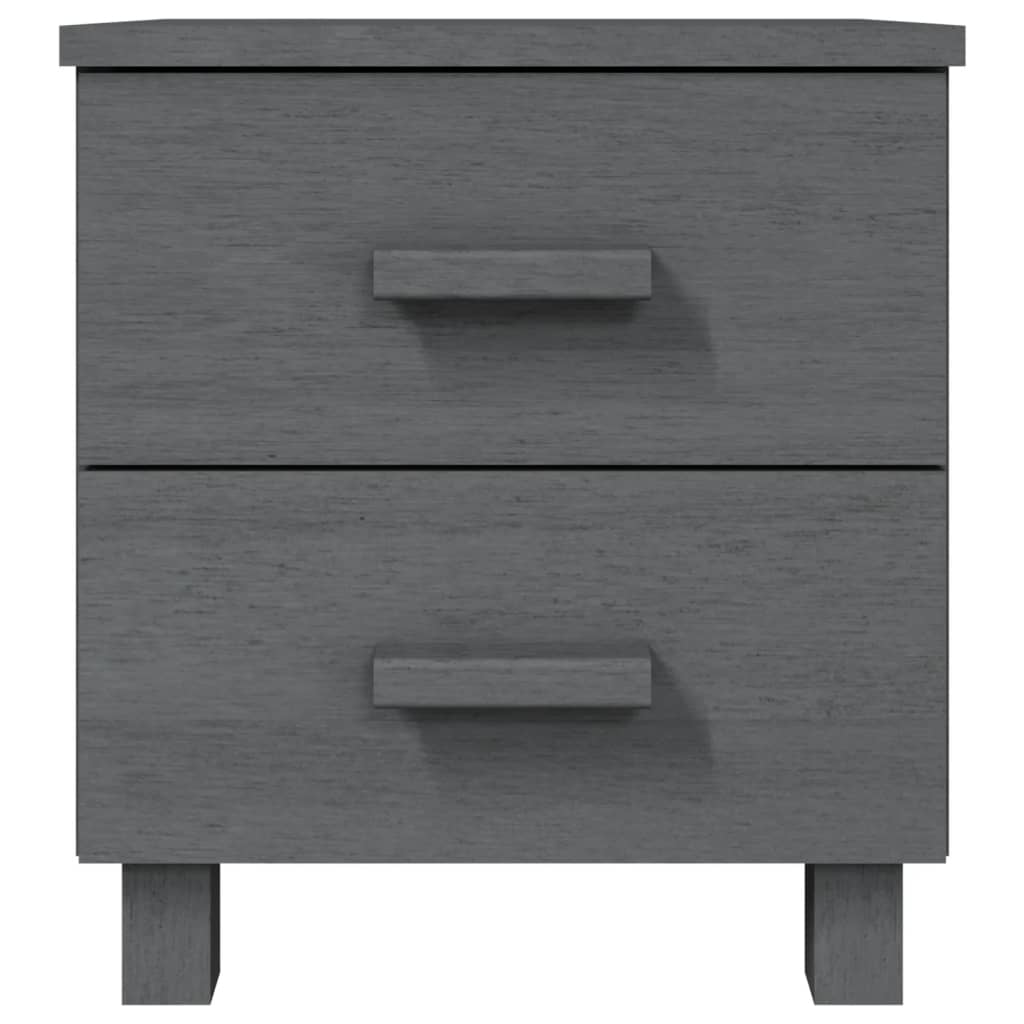 Comodino HAMAR Grigio Scuro 40x35x44,5 cm in Legno di Pino 340406