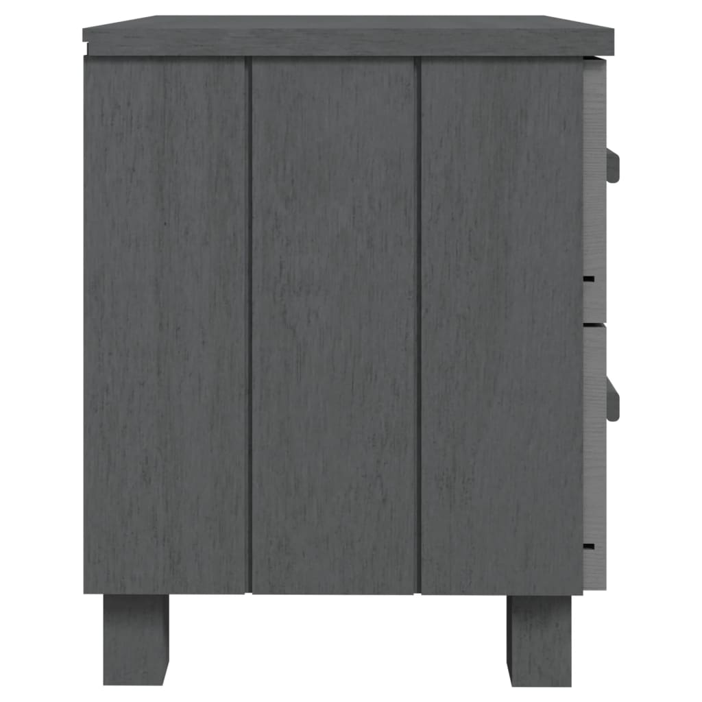 Comodino HAMAR Grigio Scuro 40x35x44,5 cm in Legno di Pino 340406