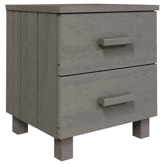 Comodino HAMAR Grigio Chiaro 40x35x44,5 cm in Legno di Pino 340407