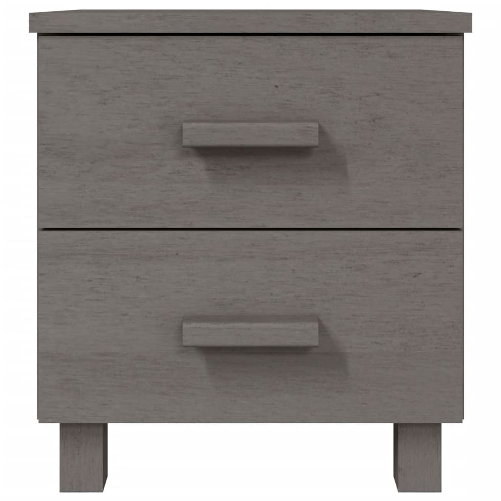 Comodino HAMAR Grigio Chiaro 40x35x44,5 cm in Legno di Pino 340407