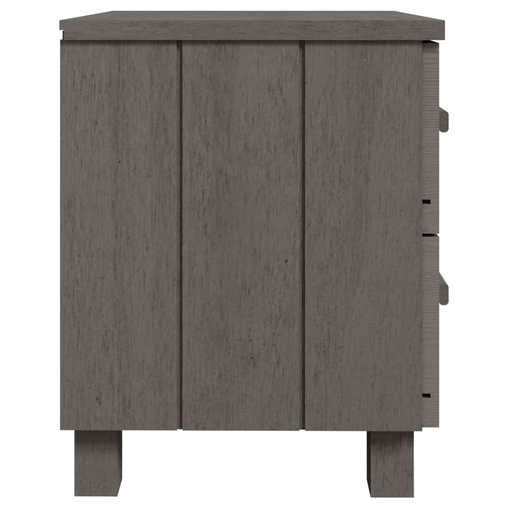 Comodino HAMAR Grigio Chiaro 40x35x44,5 cm in Legno di Pino 340407