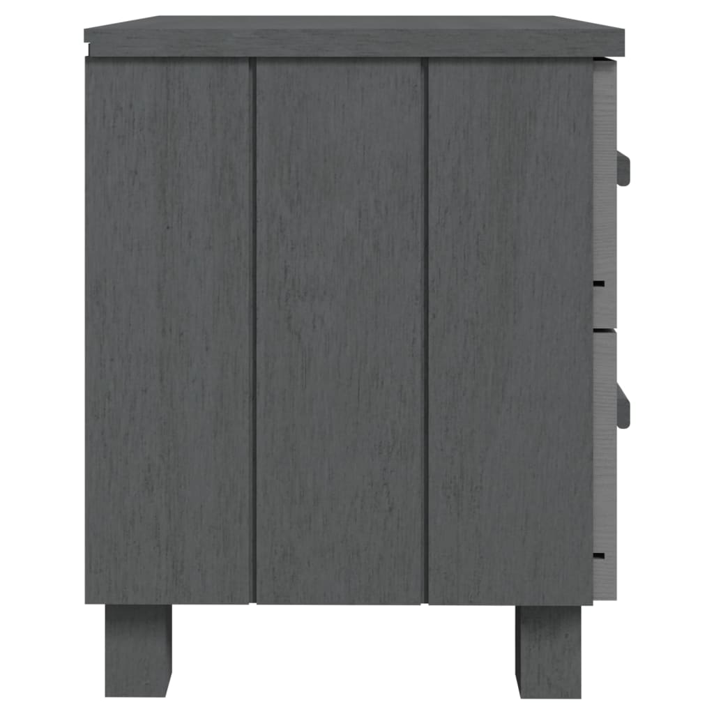 Comodini 2 pz Grigio Scuro 40x35x44,5 cm Legno Massello di Pino cod mxl 30197