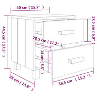 Comodini HAMAR 2 pz Grigio Chiaro 40x35x44,5 cm Legno di Pino 340411