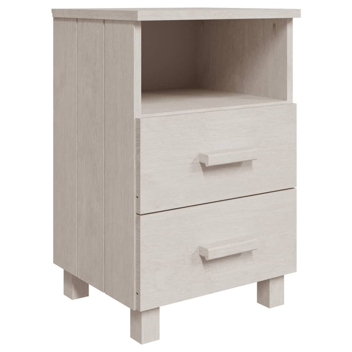 Comodino Bianco 40x35x62 cm in Legno Massello di Pino cod mxl 31181