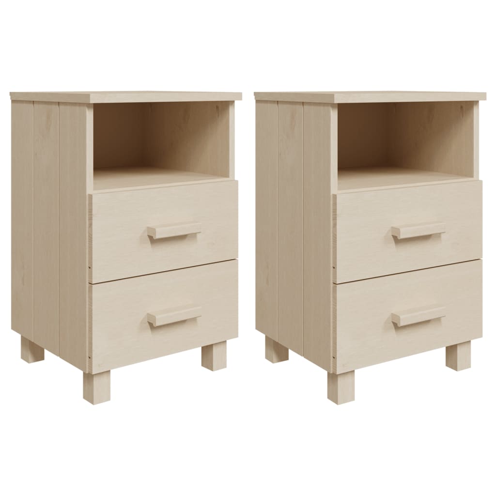 Comodini 2 pz Miele 40x35x62 cm in Legno Massello di Pino cod mxl 30916