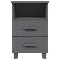 Comodini 2 pz Grigio Scuro 40x35x62cm in Legno Massello di Pino