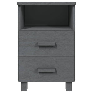 Comodini 2 pz Grigio Scuro 40x35x62cm in Legno Massello di Pino