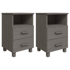 Comodini HAMAR 2 pz Grigio Chiaro 40x35x62 cm Legno di Pino 340419