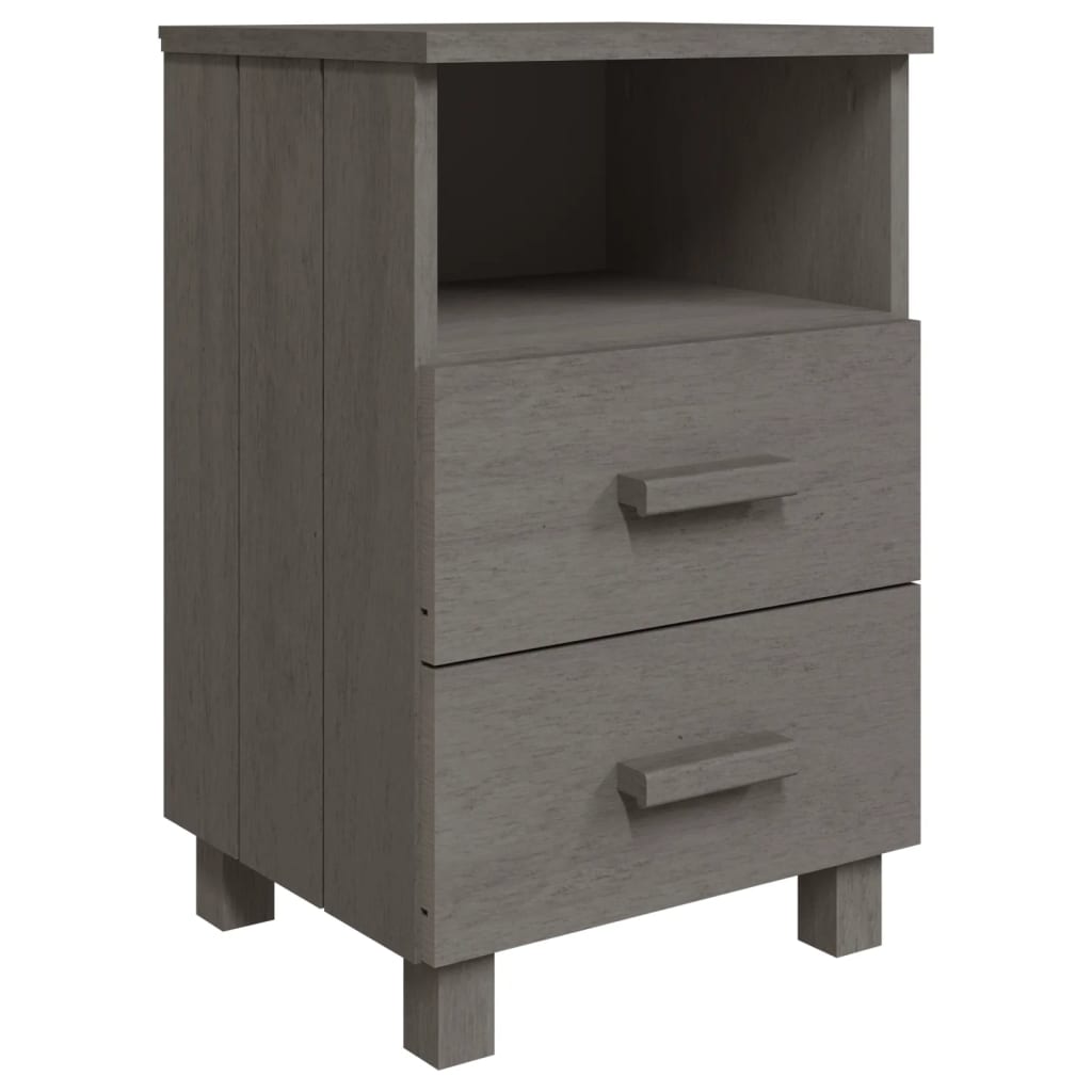 Comodini HAMAR 2 pz Grigio Chiaro 40x35x62 cm Legno di Pino 340419