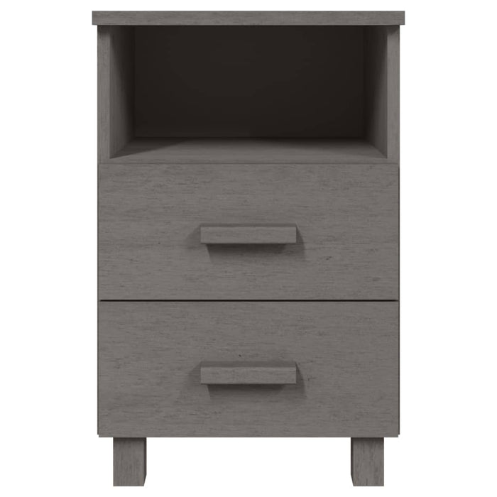 Comodini HAMAR 2 pz Grigio Chiaro 40x35x62 cm Legno di Pino 340419