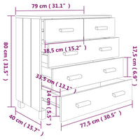 Credenza Miele 79x40x80 cm in Legno Massello di Pino cod mxl 15367