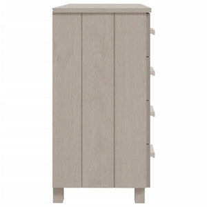 Credenza HAMAR Bianca 79x40x80 cm in Legno Massello di Pino 340421