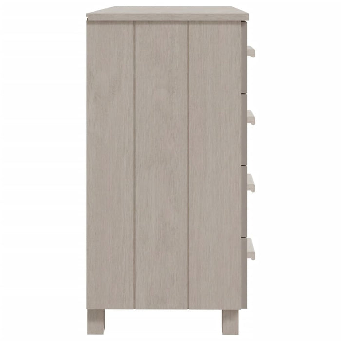 Credenza HAMAR Bianca 79x40x80 cm in Legno Massello di Pino 340421