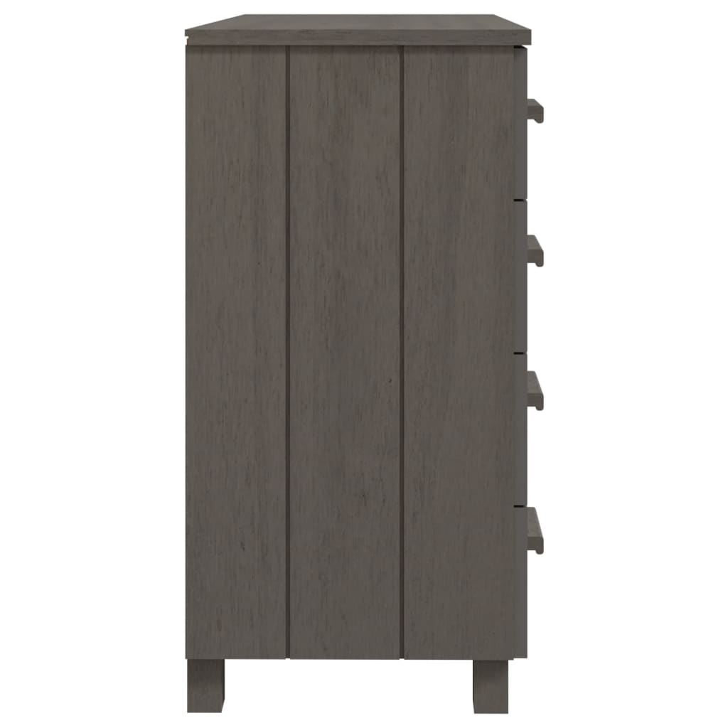 Credenza Grigio Chiaro 79x40x80 cm in Legno Massello di Pino cod mxl 19875