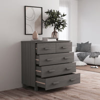 Credenza Grigio Chiaro 79x40x80 cm in Legno Massello di Pino cod mxl 19875