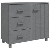 Credenza Grigio Scuro 90x40x80 cm in Legno Massello di Pino cod mxl 14110