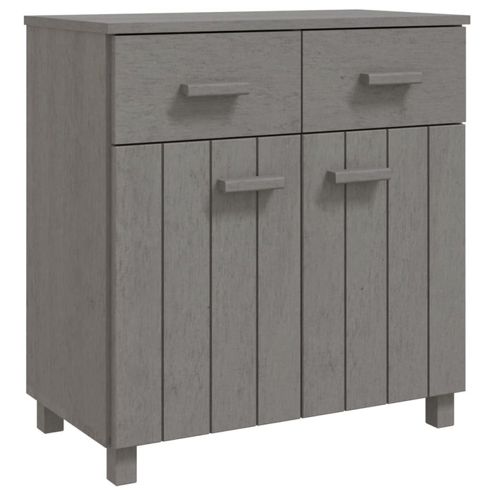 Credenza HAMAR Grigio Chiaro 79x40x80 cm Legno Massello di Pino 340439