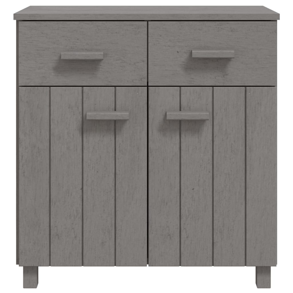 Credenza HAMAR Grigio Chiaro 79x40x80 cm Legno Massello di Pino 340439