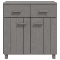 Credenza HAMAR Grigio Chiaro 79x40x80 cm Legno Massello di Pino 340439