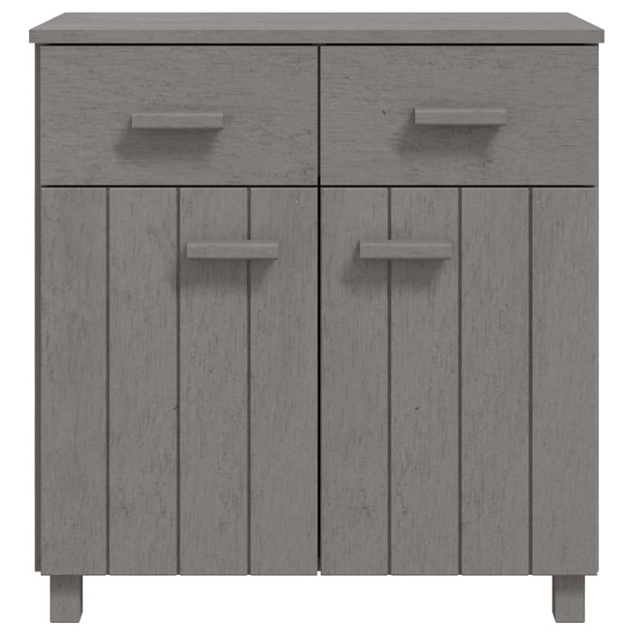 Credenza HAMAR Grigio Chiaro 79x40x80 cm Legno Massello di Pino 340439