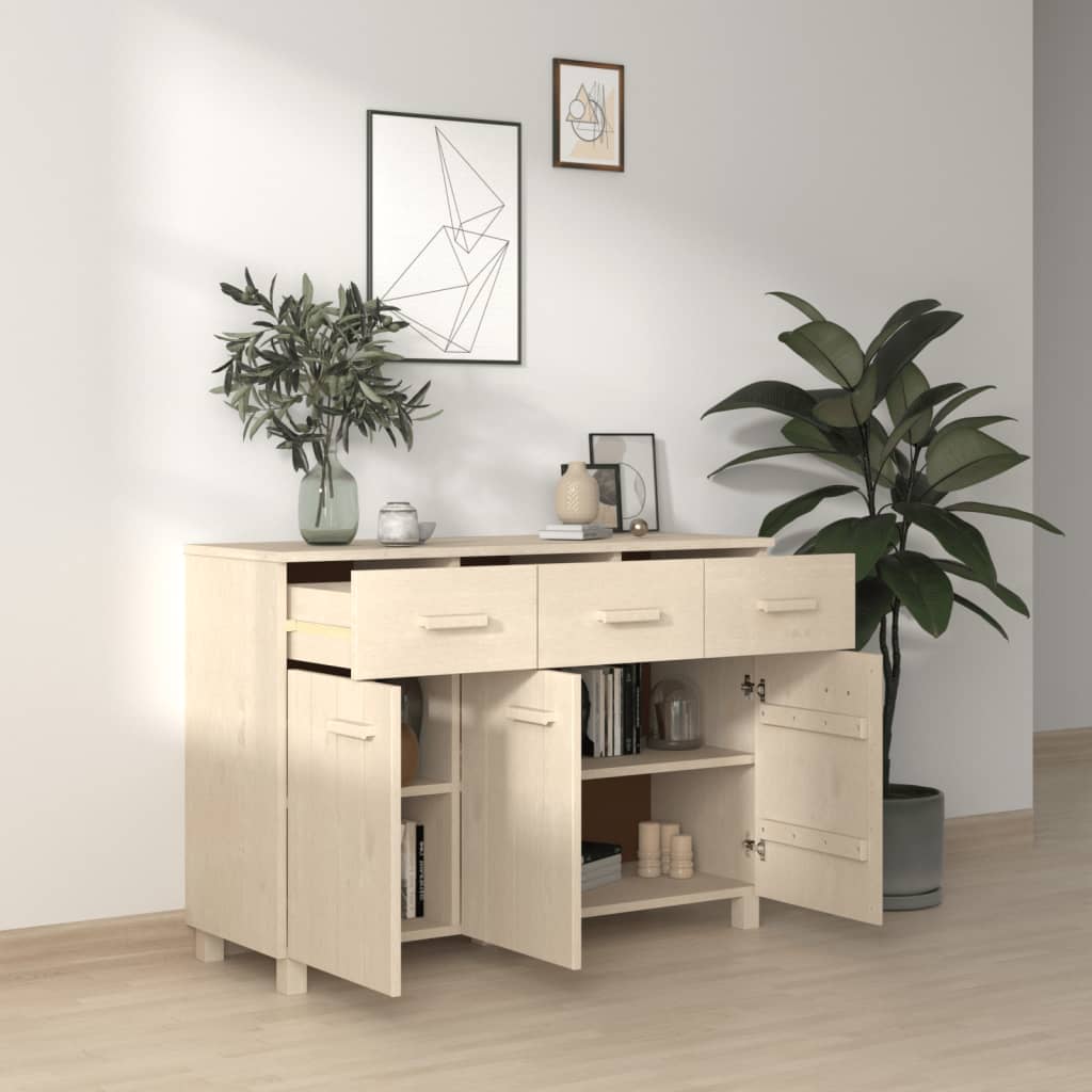 Credenza HAMAR Miele 113x40x80 cm in Legno Massello di Pino 340440