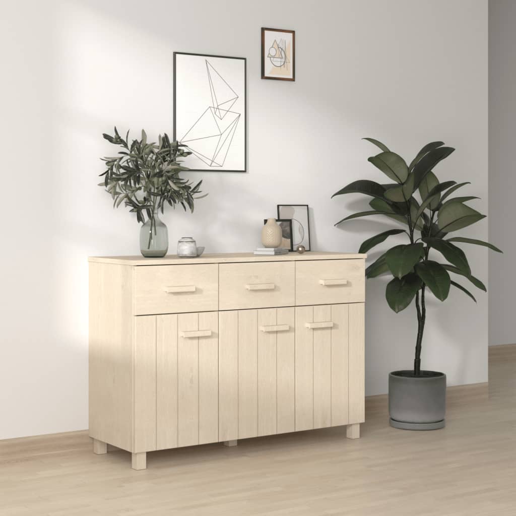 Credenza HAMAR Miele 113x40x80 cm in Legno Massello di Pino 340440